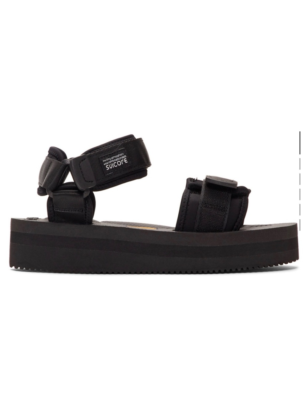Suicoke Black Platform Strap Sandal for Women - CEL-VPO - US 9